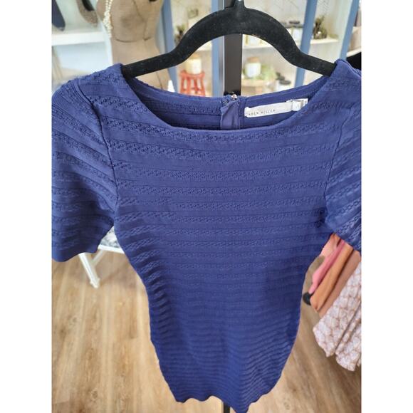 Karen Millen Designer Bodycon Blue Dress Size 2 Blue - Picture 6 of 11